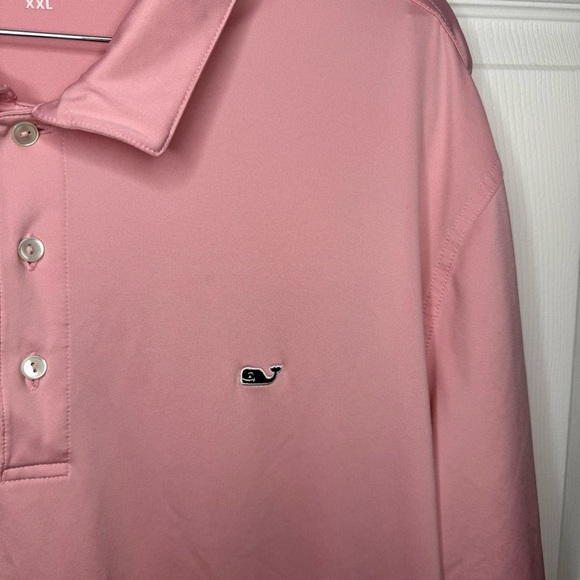 Vineyard Vines Men's Pink Polo Shirt Polyester Spandex Blend Size XXL GUC - Picture 2 of 5